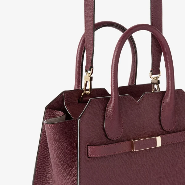 Valextra Milano Two Handles Mini Bag in Claret Red | Mini Bags | Coveti