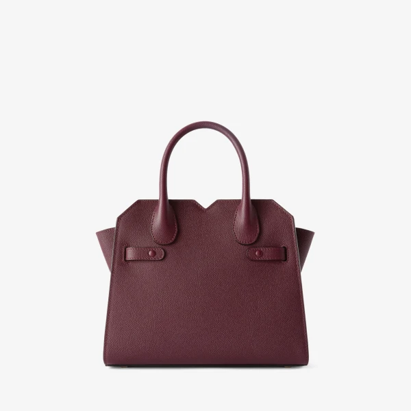 Valextra Milano Two Handles Mini Bag in Claret Red | Mini Bags | Coveti