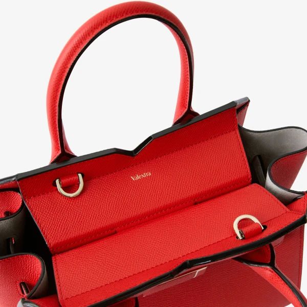 Valextra Milano Two Handles Mini Bag in Crimson Red | Mini Bags | Coveti