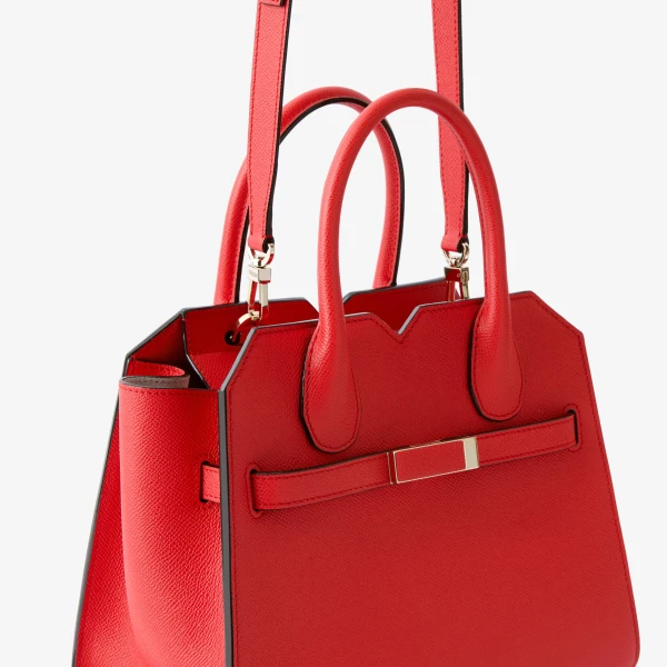 Valextra Milano Two Handles Mini Bag in Crimson Red | Mini Bags | Coveti