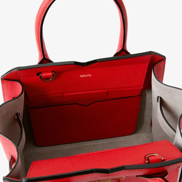 Valextra Milano Two Handles Mini Bag in Crimson Red | Mini Bags | Coveti