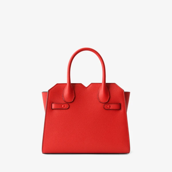 Valextra Milano Two Handles Mini Bag in Crimson Red | Mini Bags | Coveti