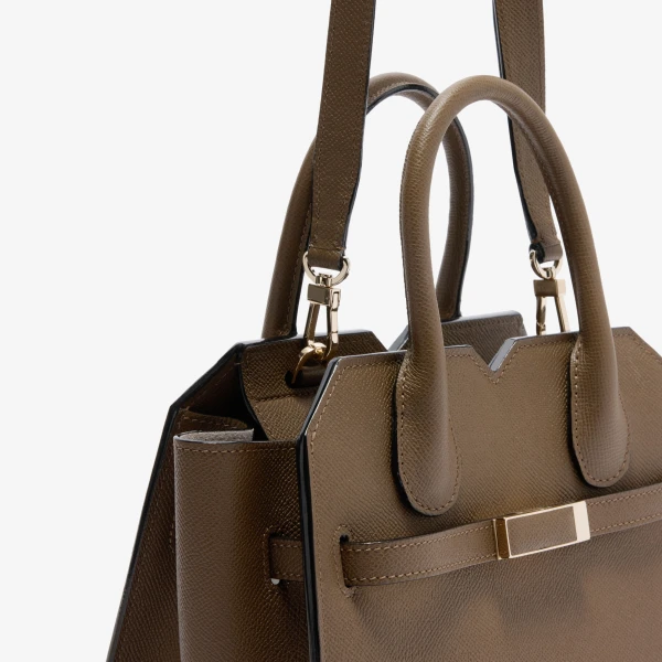 Valextra Milano Two Handles Mini Bag in Khaki | Mini Bags | Coveti