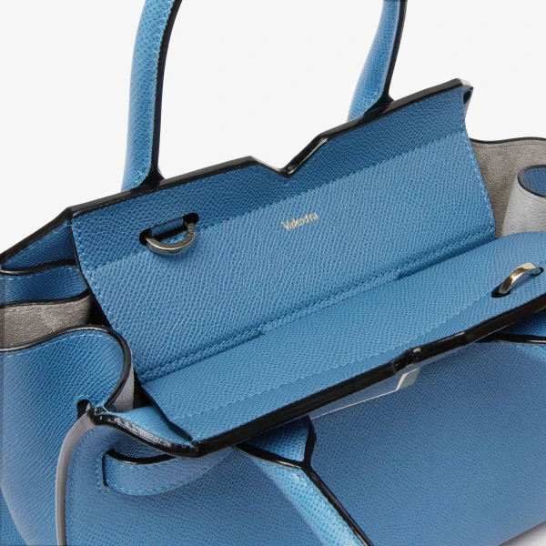 Valextra Milano Two Handles Mini Bag in Nebula Blue | Mini Bags | Coveti