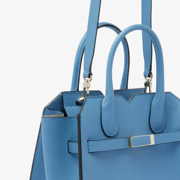 Valextra Milano Two Handles Mini Bag in Nebula Blue | Mini Bags | Coveti