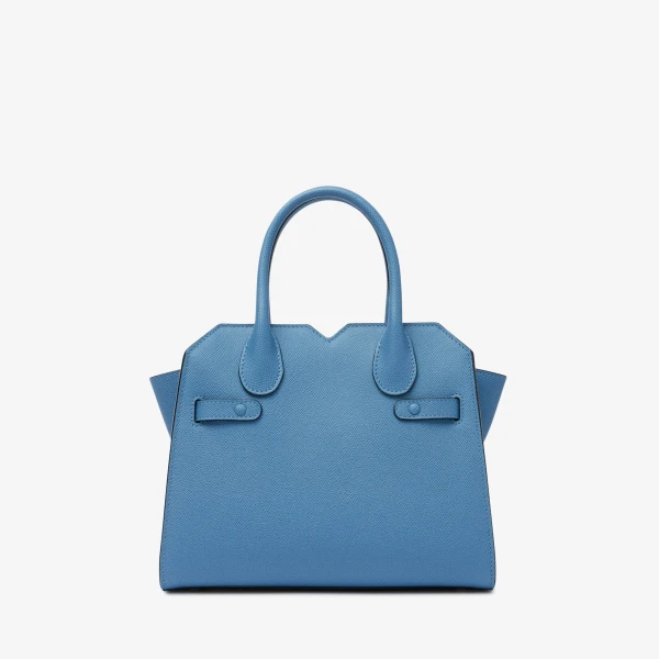Valextra Milano Two Handles Mini Bag in Nebula Blue | Mini Bags | Coveti