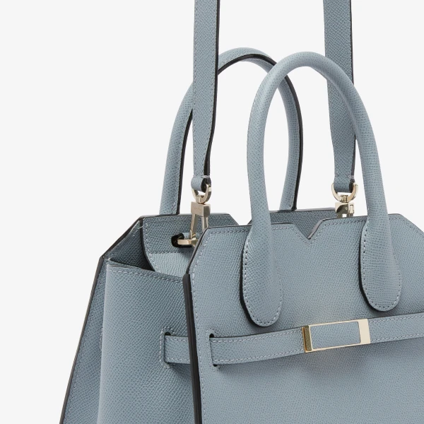 Valextra Milano Two Handles Mini Bag in Niagara Blue | Mini Bags | Coveti