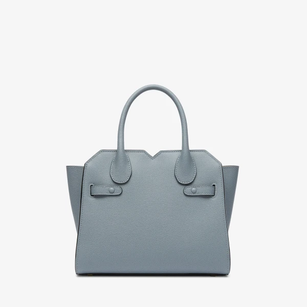 Valextra Milano Two Handles Mini Bag in Niagara Blue | Mini Bags | Coveti
