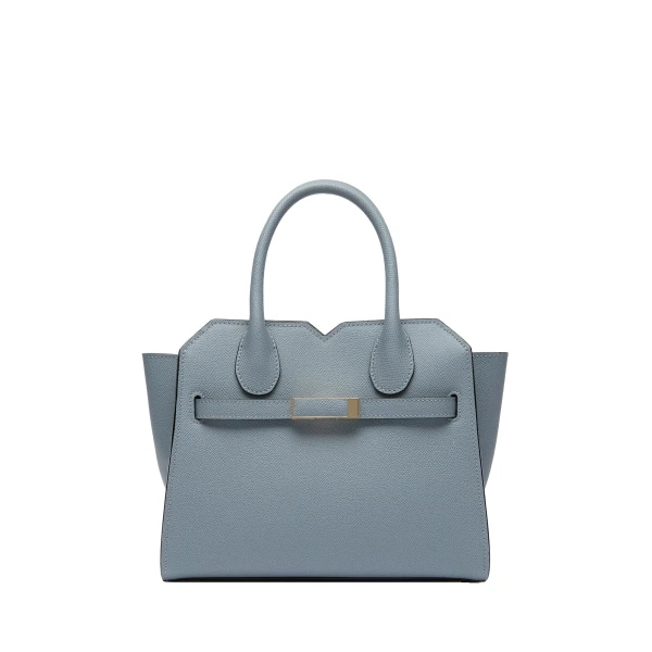 Valextra Milano Two Handles Mini Bag in Niagara Blue | Mini Bags | Coveti