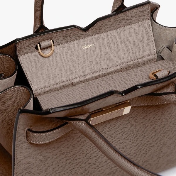 Valextra Milano Two Handles Mini Bag in Sahara Brown | Mini Bags | Coveti