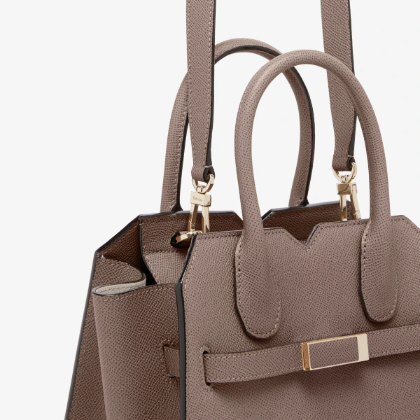 Valextra Milano Two Handles Mini Bag in Sahara Brown | Mini Bags | Coveti