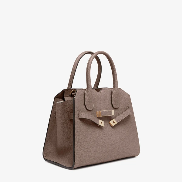 Valextra Milano Two Handles Mini Bag in Sahara Brown | Mini Bags | Coveti