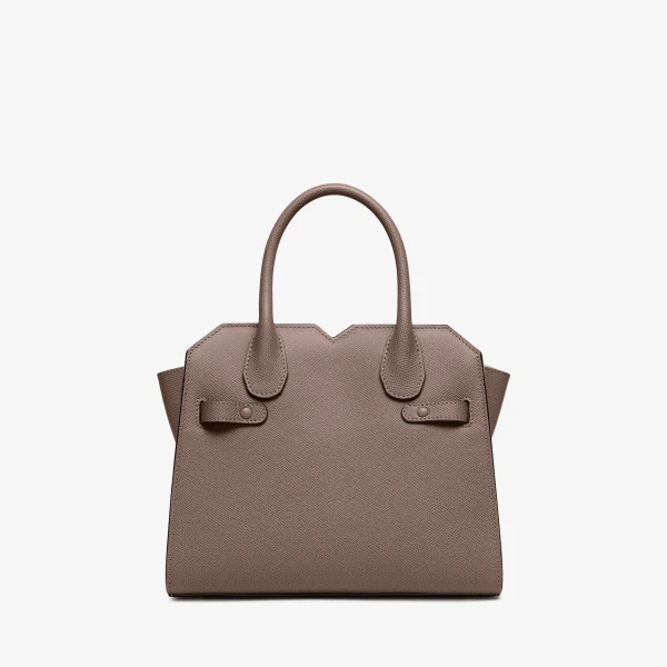 Valextra Milano Two Handles Mini Bag in Sahara Brown | Mini Bags | Coveti