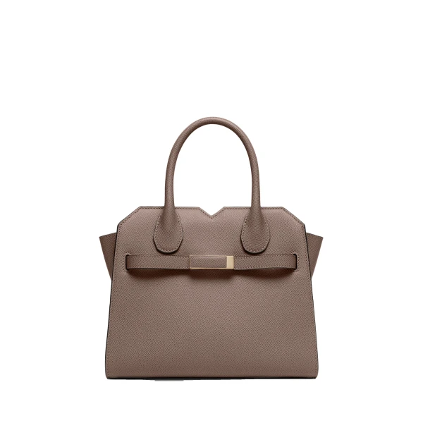 Valextra Milano Two Handles Mini Bag in Sahara Brown | Mini Bags | Coveti
