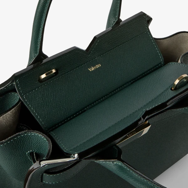 Valextra Milano Two Handles Mini Bag in Valextra Green | Mini Bags | Coveti