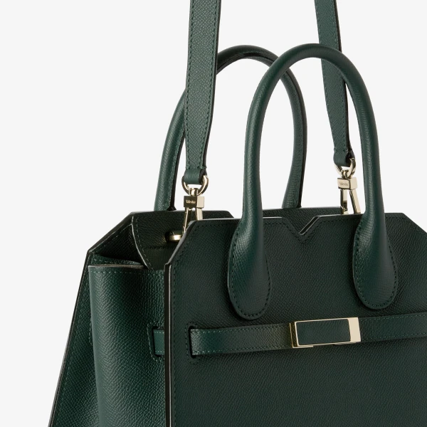 Valextra Milano Two Handles Mini Bag in Valextra Green | Mini Bags | Coveti