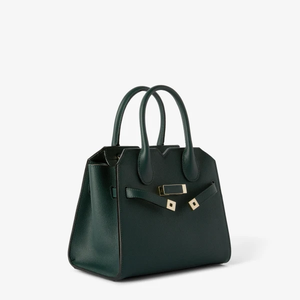 Valextra Milano Two Handles Mini Bag in Valextra Green | Mini Bags | Coveti