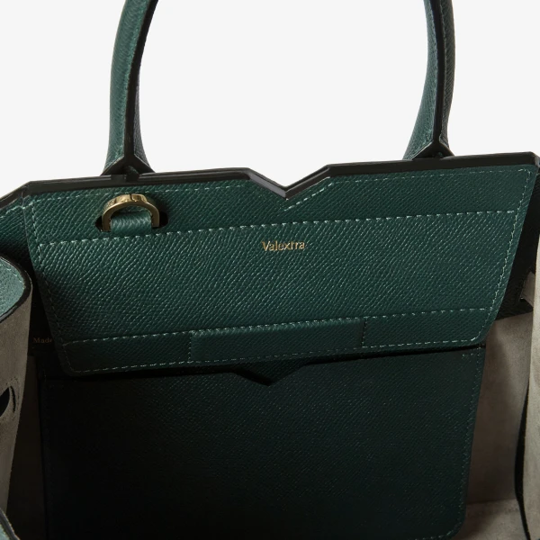 Valextra Milano Two Handles Mini Bag in Valextra Green | Mini Bags | Coveti