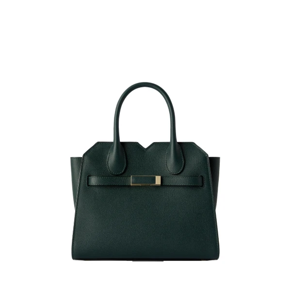 Valextra Milano Two Handles Mini Bag in Valextra Green | Mini Bags | Coveti