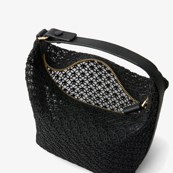 Valextra Mochi Merletto Top Handle Mini Bag in Black | Mini Bags | Coveti