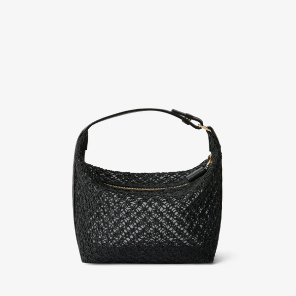 Valextra Mochi Merletto Top Handle Mini Bag in Black | Mini Bags | Coveti