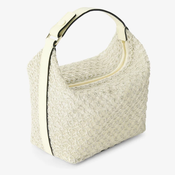 Valextra Mochi Merletto Top Handle Mini Bag in Pergamena White | Mini Bags | Coveti