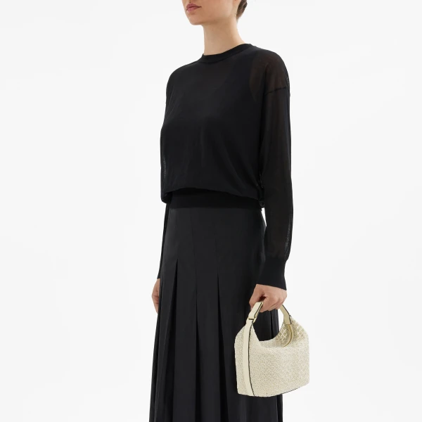 Valextra Mochi Merletto Top Handle Mini Bag in Pergamena White | Mini Bags | Coveti