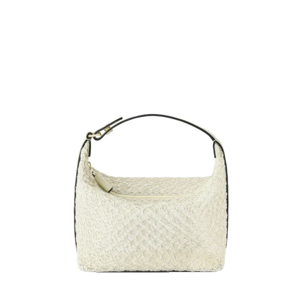 Valextra Mochi Merletto Top Handle Mini Bag in Pergamena White | Mini Bags | Coveti