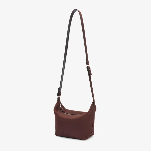 Valextra Mochi Senso Top Handle Mini Bag in Chocolate Brown | Mini Bags | Coveti