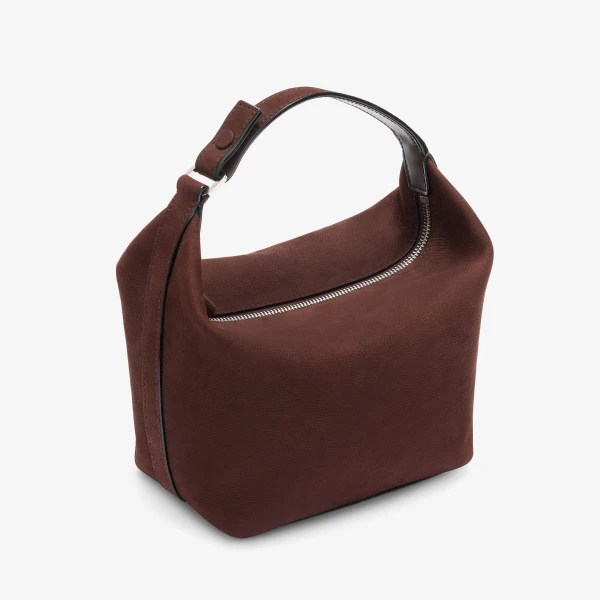 Valextra Mochi Senso Top Handle Mini Bag in Chocolate Brown | Mini Bags | Coveti