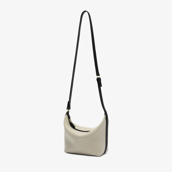 Valextra Mochi Textured Canvas Top Handle Mini Bag in Grey and Black | Mini Bags | Coveti