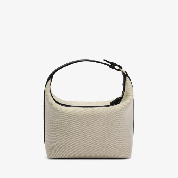 Valextra Mochi Textured Canvas Top Handle Mini Bag in Grey and Black | Mini Bags | Coveti