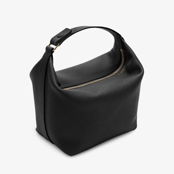 Valextra Mochi Top Handle Mini Bag in Black | Mini Bags | Coveti