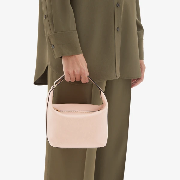 Valextra Mochi Top Handle Mini Bag in Bonne Mine Pink | Mini Bags | Coveti