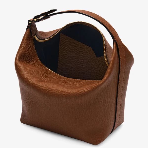 Valextra Mochi Top Handle Mini Bag in Chocolate Brown | Mini Bags | Coveti