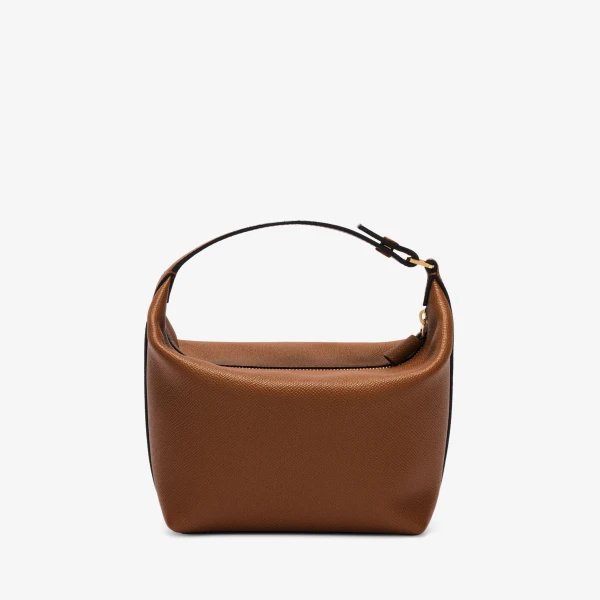 Valextra Mochi Top Handle Mini Bag in Chocolate Brown | Mini Bags | Coveti