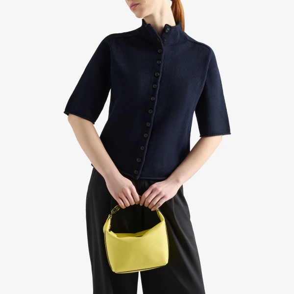 Valextra Mochi Top Handle Mini Bag in Citrine Yellow | Mini Bags | Coveti