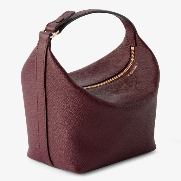 Valextra Mochi Top Handle Mini Bag in Claret Red | Mini Bags | Coveti