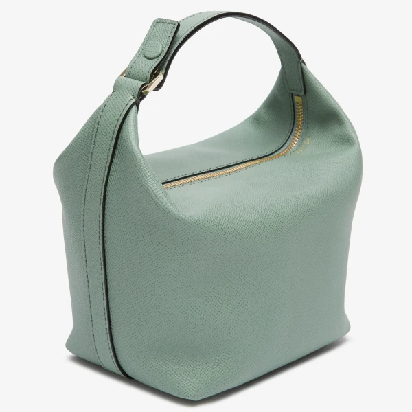 Valextra Mochi Top Handle Mini Bag in Eucalyptus Green | Mini Bags | Coveti