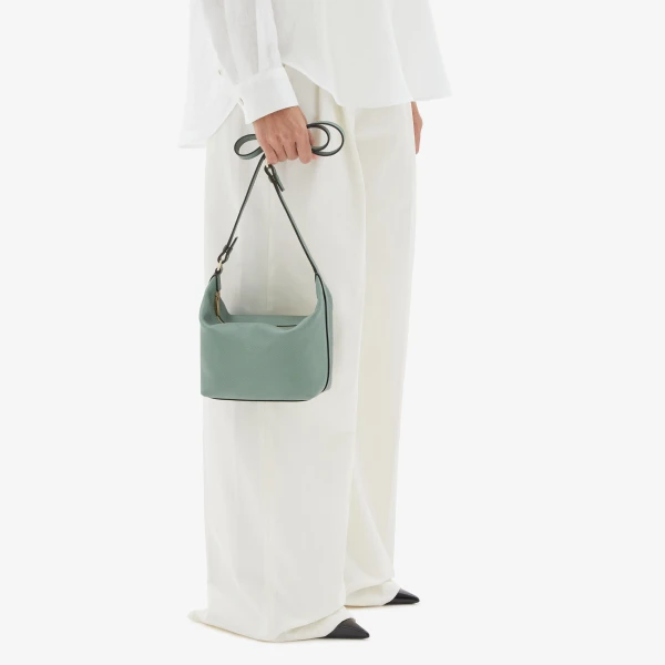 Valextra Mochi Top Handle Mini Bag in Eucalyptus Green | Mini Bags | Coveti