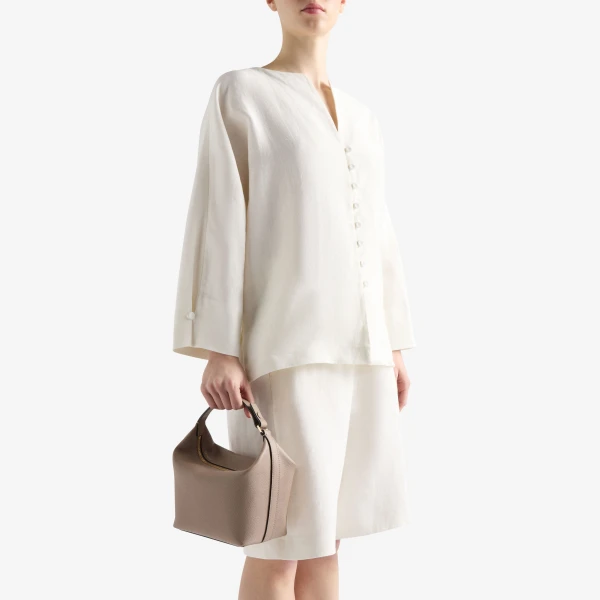 Valextra Mochi Top Handle Mini Bag in Sahara Brown | Mini Bags | Coveti