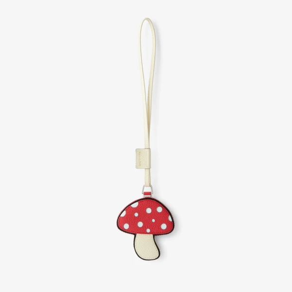 Valextra Mushroom Charm in Crimson Red, Pergamena White and Sahara Brown | Bag charms | Coveti