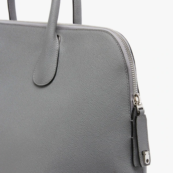 Valextra MyLogo Bowling Bag in Fog Grey | Men Bags | Coveti