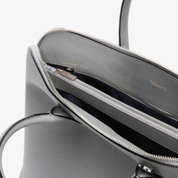 Valextra MyLogo Bowling Bag in Fog Grey | Men Bags | Coveti