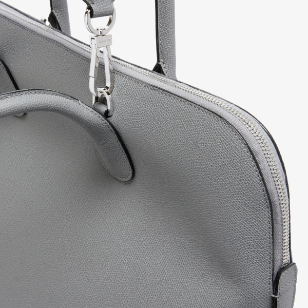 Valextra MyLogo Bowling Bag in Fog Grey | Men Bags | Coveti