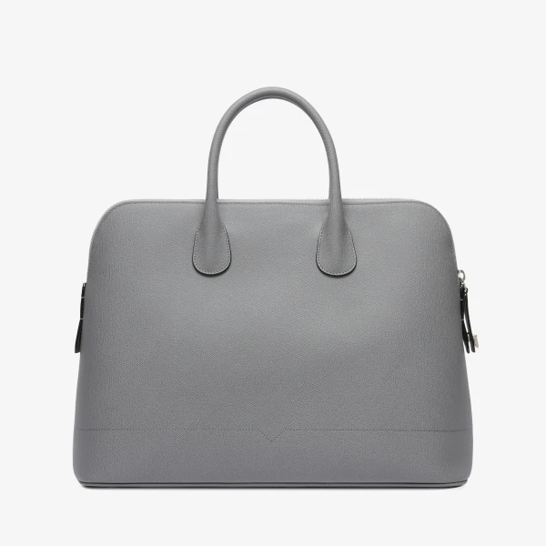 Valextra MyLogo Bowling Bag in Fog Grey | Men Bags | Coveti