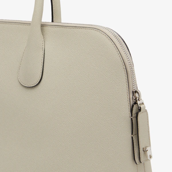 Valextra MyLogo Bowling Bag in Linen Grey | Men Bags | Coveti