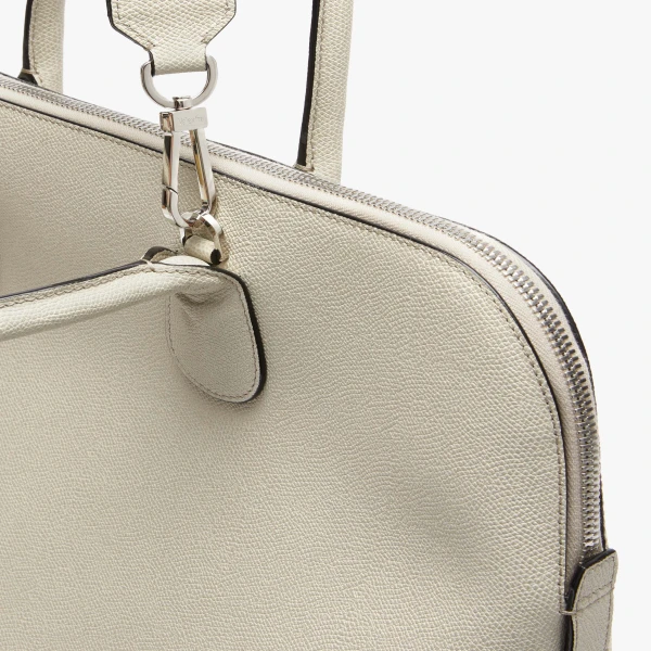 Valextra MyLogo Bowling Bag in Linen Grey | Men Bags | Coveti