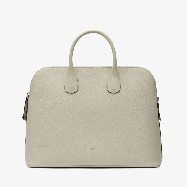 Valextra MyLogo Bowling Bag in Linen Grey | Men Bags | Coveti