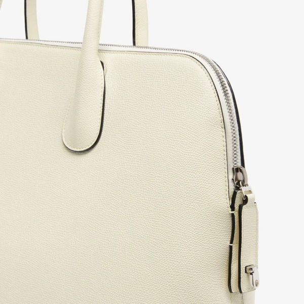 Valextra MyLogo Bowling Bag in Pergamena White | Totes & Top-Handle Bags | Coveti